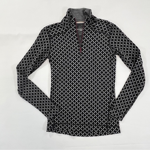 SMARTWOOL Womens Small XS Fit 100% Merino Wool Midweight Black Sweater Zip Top - Picture 2 of 16
